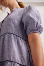 Load image into Gallery viewer, Marcella Dress in Navy Houndstooth Linen by Alessandra
