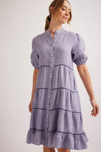Load image into Gallery viewer, Marcella Dress in Navy Houndstooth Linen by Alessandra
