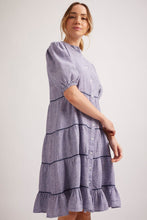 Load image into Gallery viewer, Marcella Dress in Navy Houndstooth Linen by Alessandra
