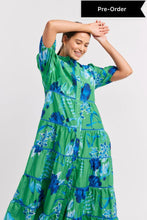 Load image into Gallery viewer, Martina Cotton Silk Dress in Emerald by Alessandra
