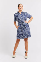 Load image into Gallery viewer, Odyssey Martini Linen Dress in Navy by Alessandra
