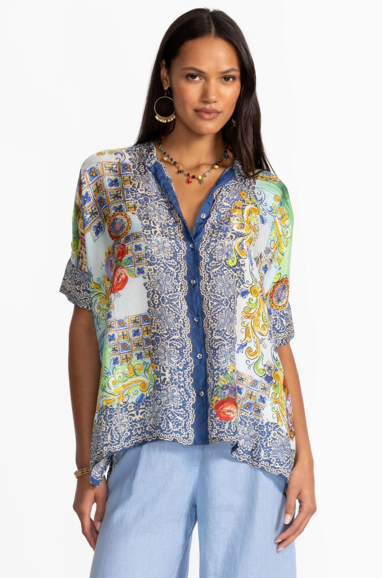 Shiro Blouse in Christy by Johnny Was