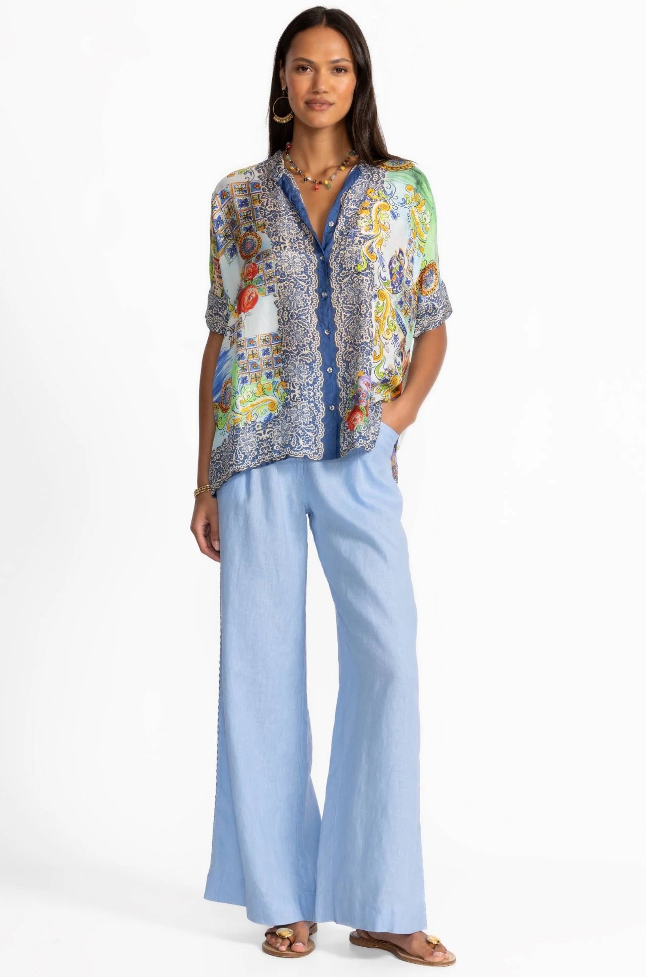 Shiro Blouse in Christy by Johnny Was
