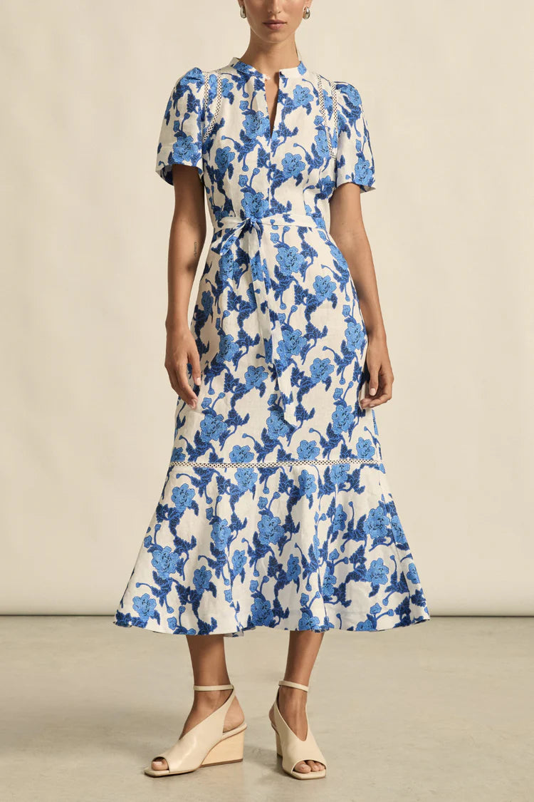 Cable Dress in Azure Bouquet by Zoe Kratzmann
