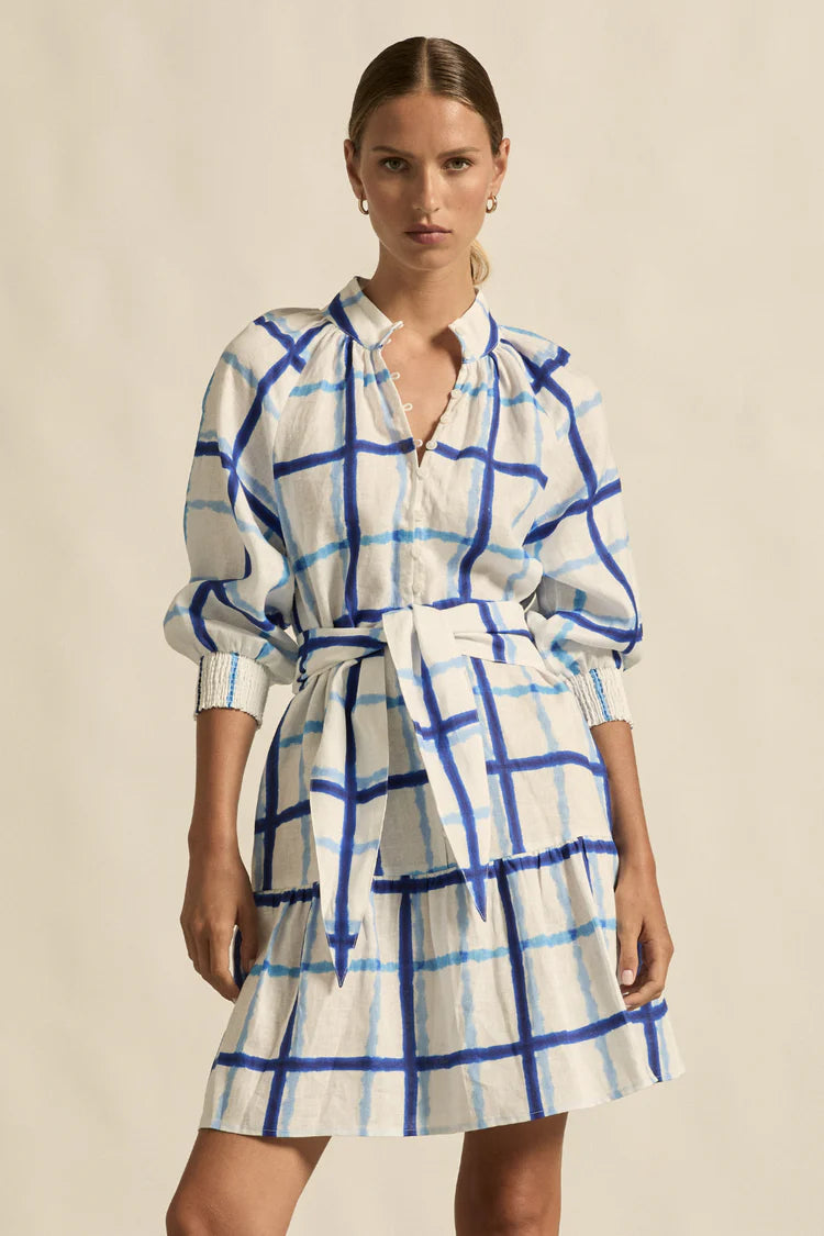 Elated Dress in Azure Check by Zoe Kratzmann