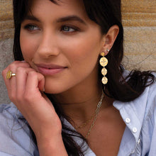Load image into Gallery viewer, Halcyon Hanging Earrings in Gold by Murkani
