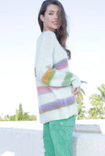 Load image into Gallery viewer, Striped Brushed Sweater in Mint by Miss Goodlife
