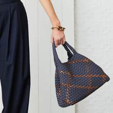 Load image into Gallery viewer, Amsterdam Crossbody Tote in Grey Blue/Copper by Mon Milou
