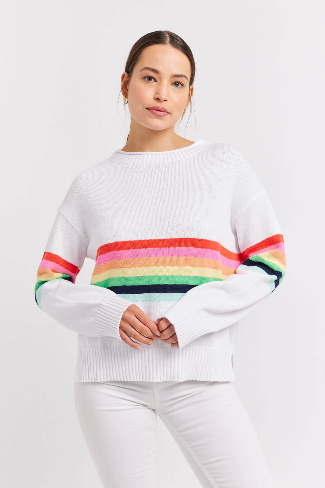 Rainbow Bella Knit White by Alessandra