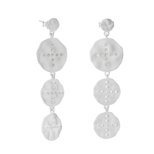 Load image into Gallery viewer, Halcyon Hanging Earrings in Silver by Murkani
