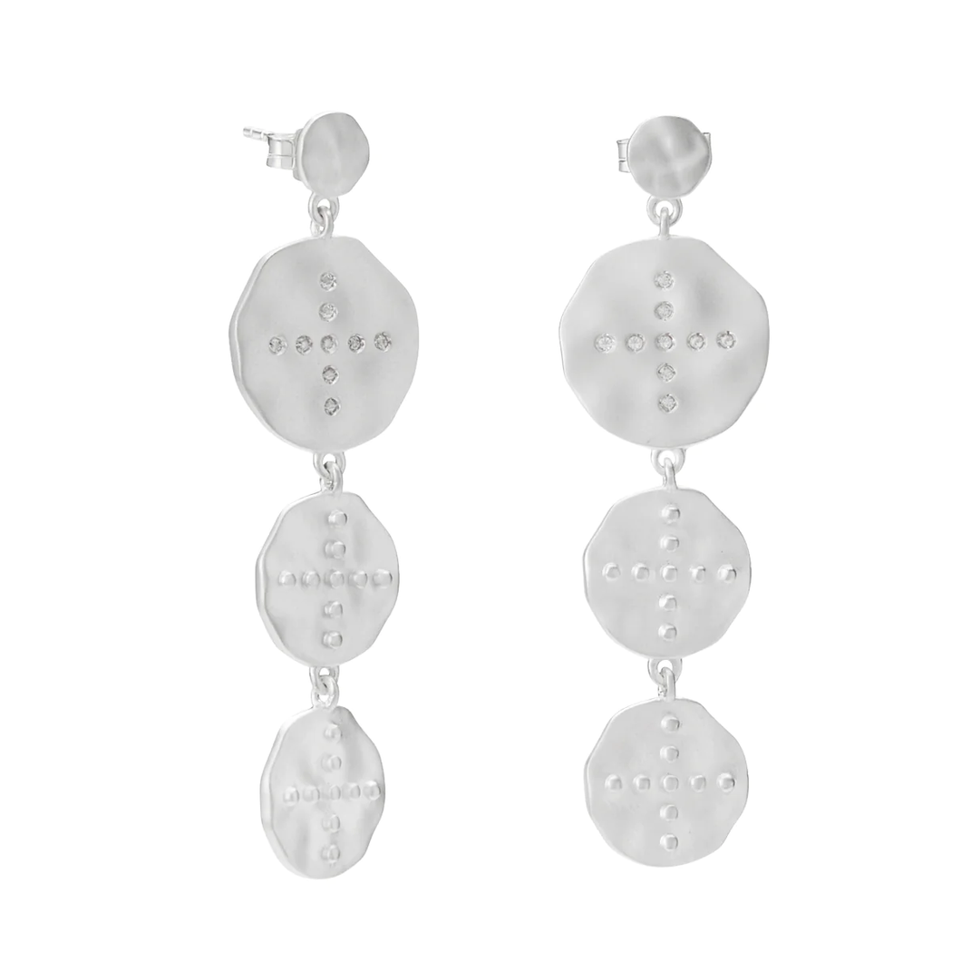 Halcyon Hanging Earrings in Silver by Murkani