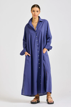 Load image into Gallery viewer, Luna Long  Shirt Dress in Navy by Shirty
