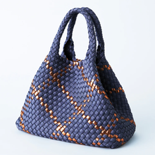 Load image into Gallery viewer, Amsterdam Crossbody Tote in Grey Blue/Copper by Mon Milou

