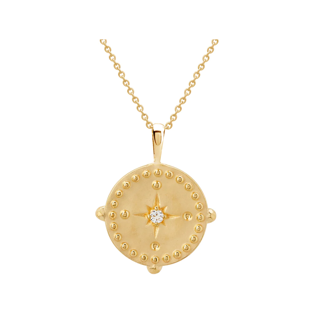 Pendant Disc Necklace in Gold by Murkani