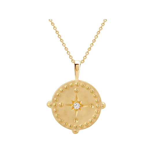 Pendant Disc Necklace in Gold by Murkani