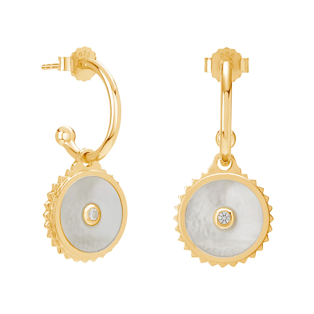 Halcyon Shield Earrings in Gold by Murkani