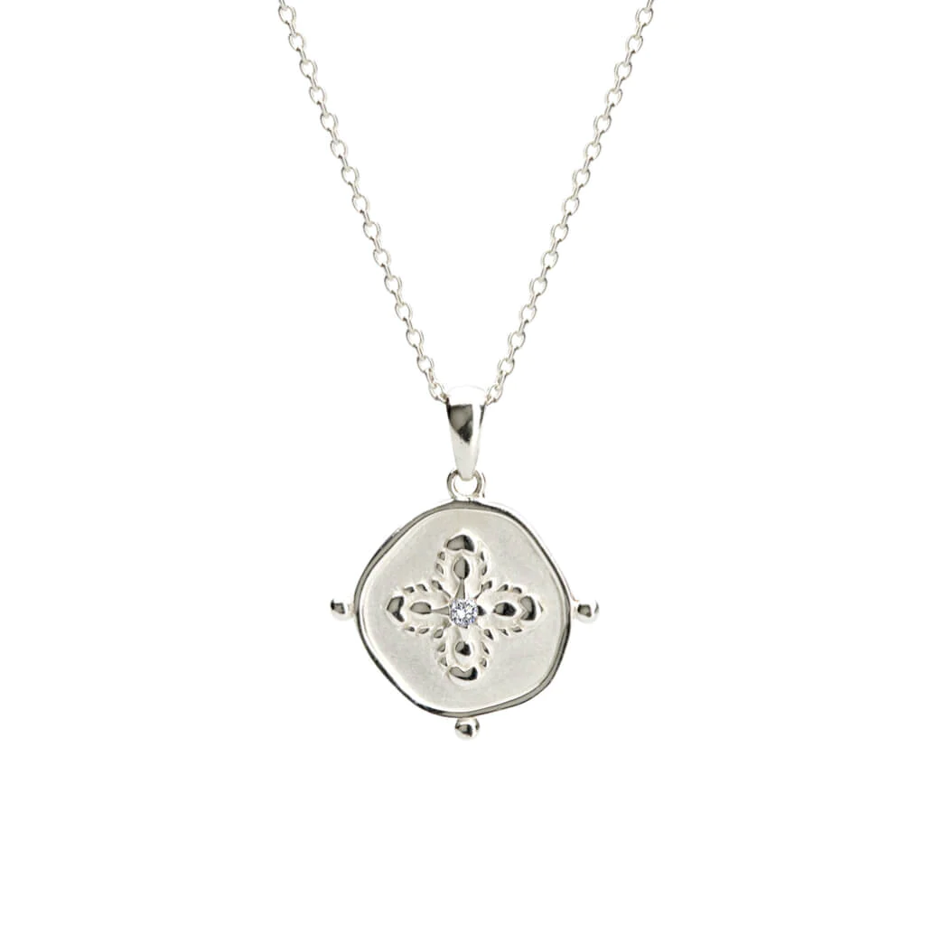 Sahara Medallion Necklace in Silver by Murkani