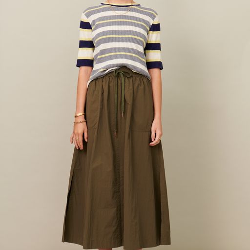 Claudia Knit Tee in Silver Stripe by Pol