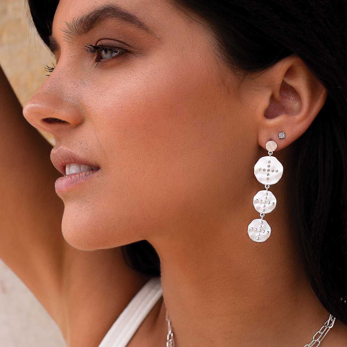 Halcyon Hanging Earrings in Silver by Murkani