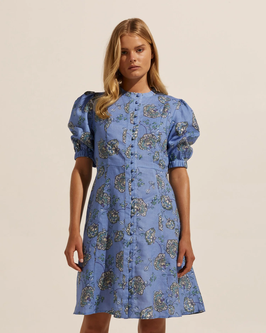 Intent Dress in Azure Botanic by Zoe Kratzman