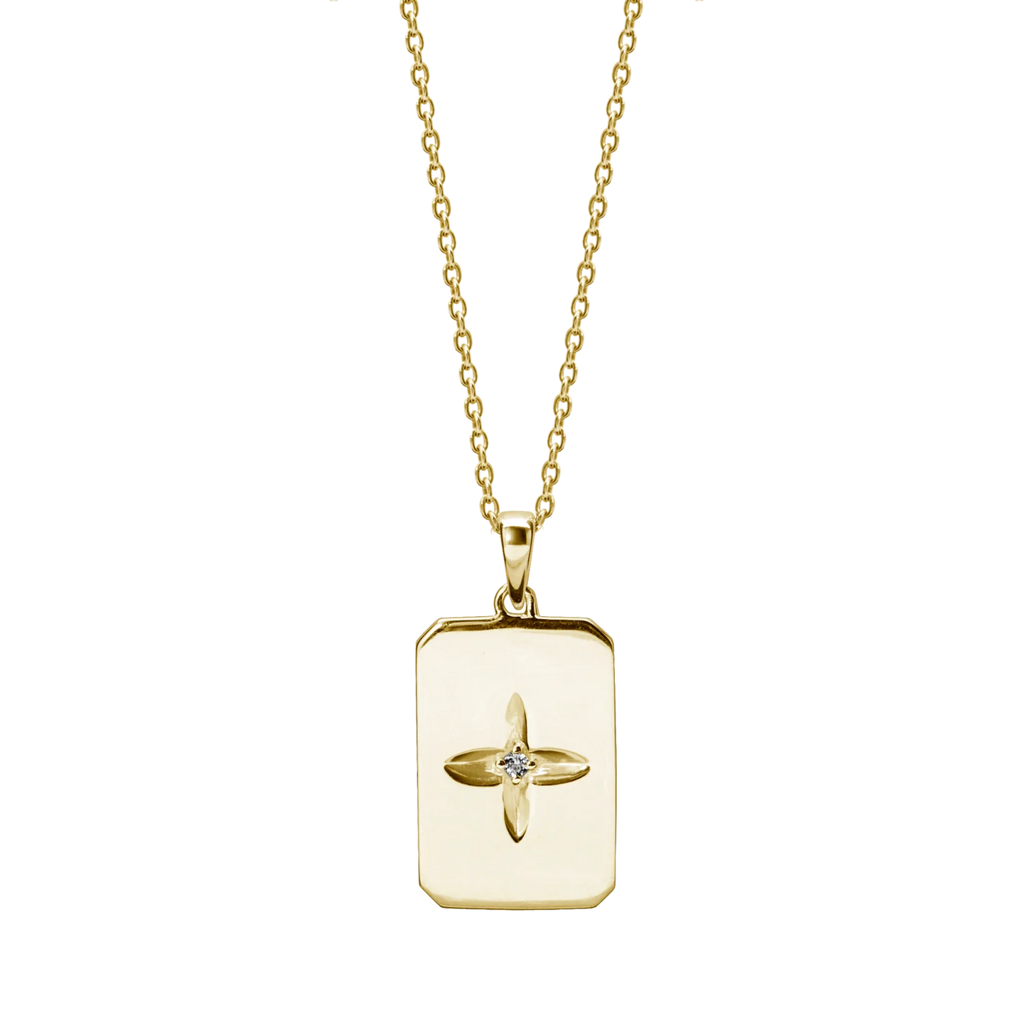 Hanging Rectangle Necklace in Gold by Murkani