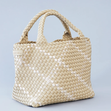 Load image into Gallery viewer, Amsterdam Crossbody Tote in Beige/Gold by Mon Milou
