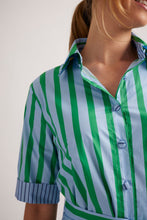 Load image into Gallery viewer, Tartufo Parasol Dress in Blue/Green Stripe by Alessandra
