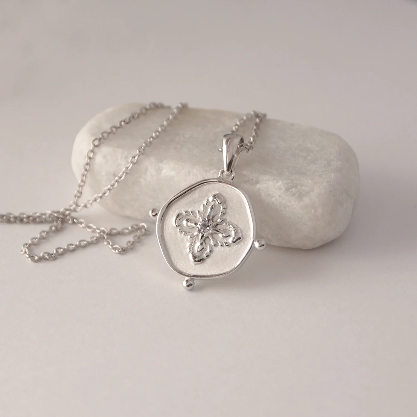 Sahara Medallion Necklace in Silver by Murkani