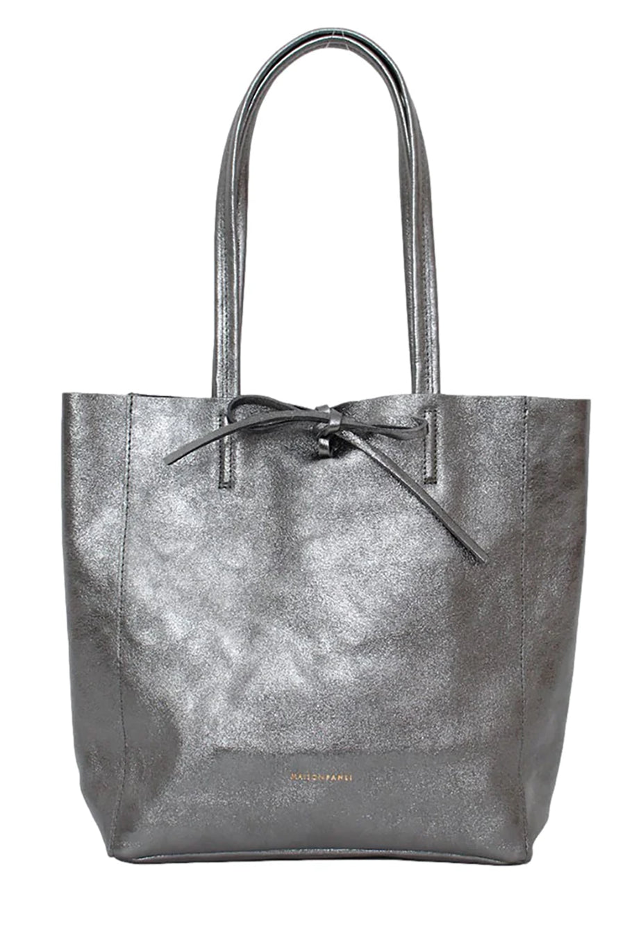 Medium Metallic Tote in Grey by Maison Fanli
