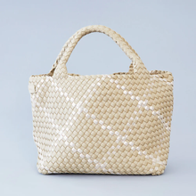 Load image into Gallery viewer, Amsterdam Crossbody Tote in Beige/Gold by Mon Milou
