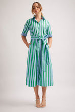 Load image into Gallery viewer, Tartufo Parasol Dress in Blue/Green Stripe by Alessandra
