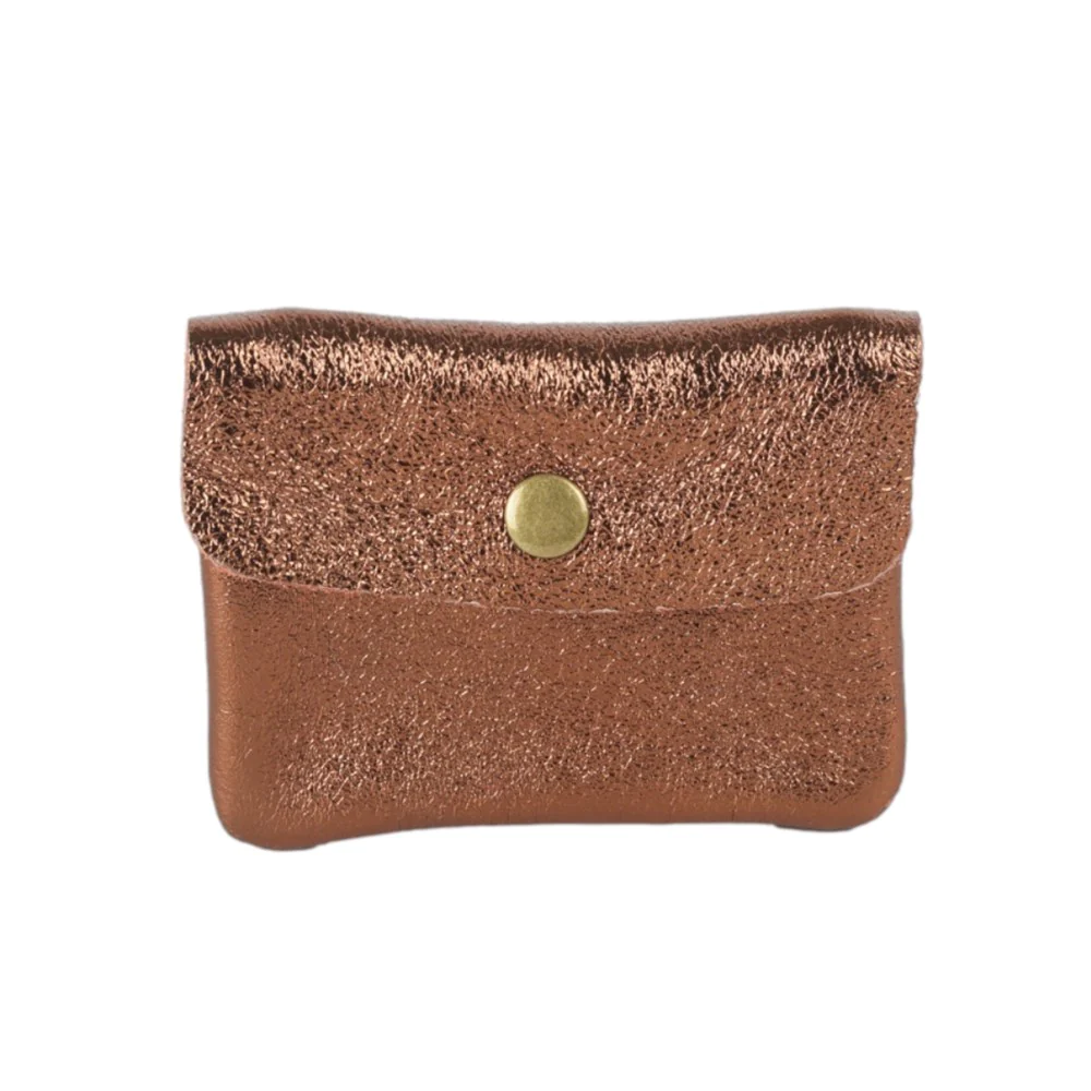 Metallic Coin Purse in Camel by Maison Fanli