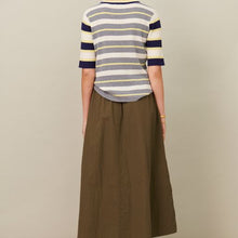Load image into Gallery viewer, Claudia Knit Tee in Silver Stripe by Pol
