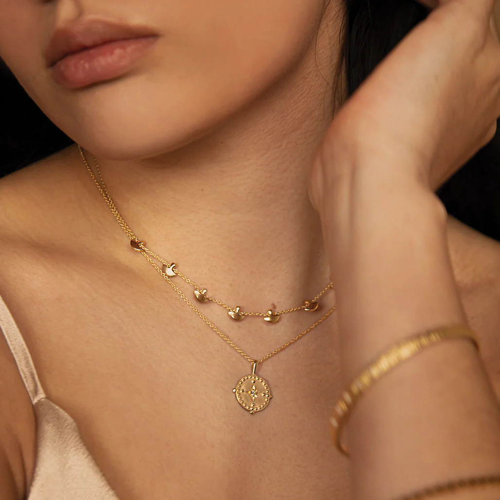 Pendant Disc Necklace in Gold by Murkani
