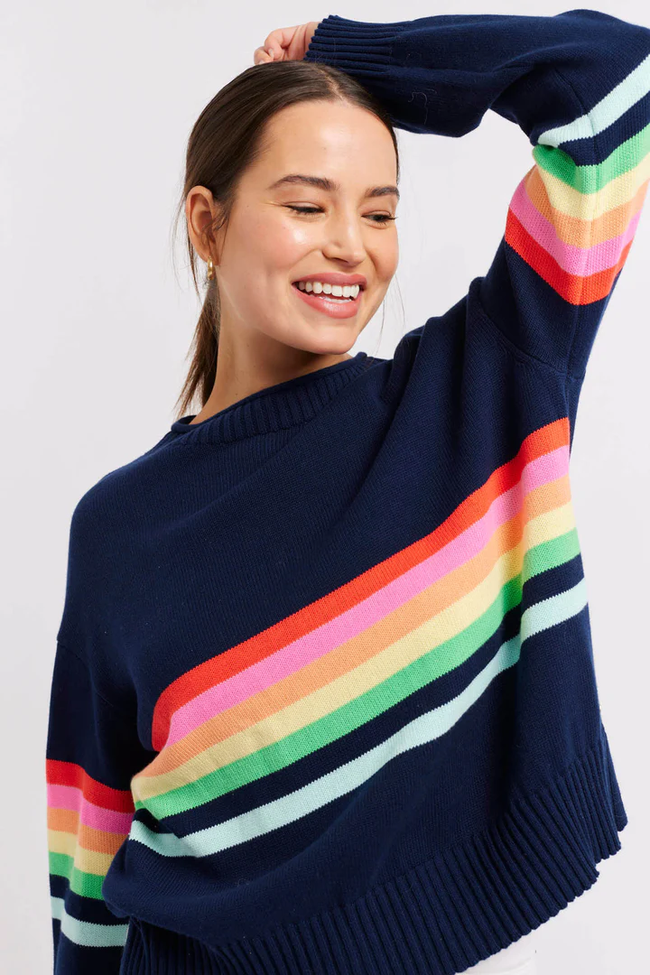 Rainbow Bella Knit Navy by Alessandra