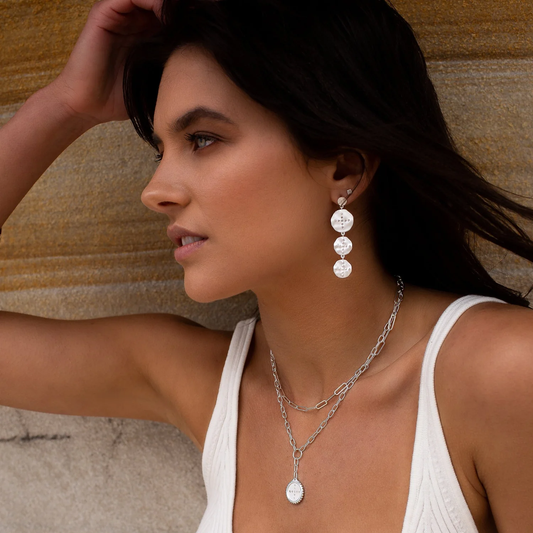 Halcyon Hanging Earrings in Silver by Murkani