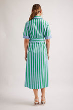 Load image into Gallery viewer, Tartufo Parasol Dress in Blue/Green Stripe by Alessandra
