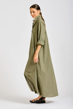 Load image into Gallery viewer, Luna Long  Shirt Dress in Khaki by Shirty
