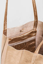 Load image into Gallery viewer, Large Metallic Tote in Old Gold by Maison Fanli

