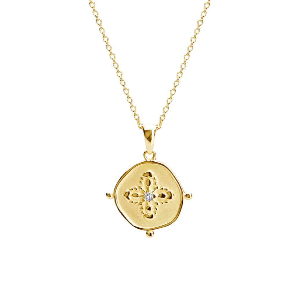 Sahara Medallion Necklace in Gold by Murkani