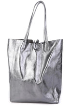 Load image into Gallery viewer, Large Metallic Tote in Grey by Maison Fanli
