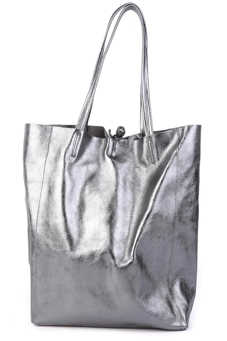 Large Metallic Tote in Grey by Maison Fanli