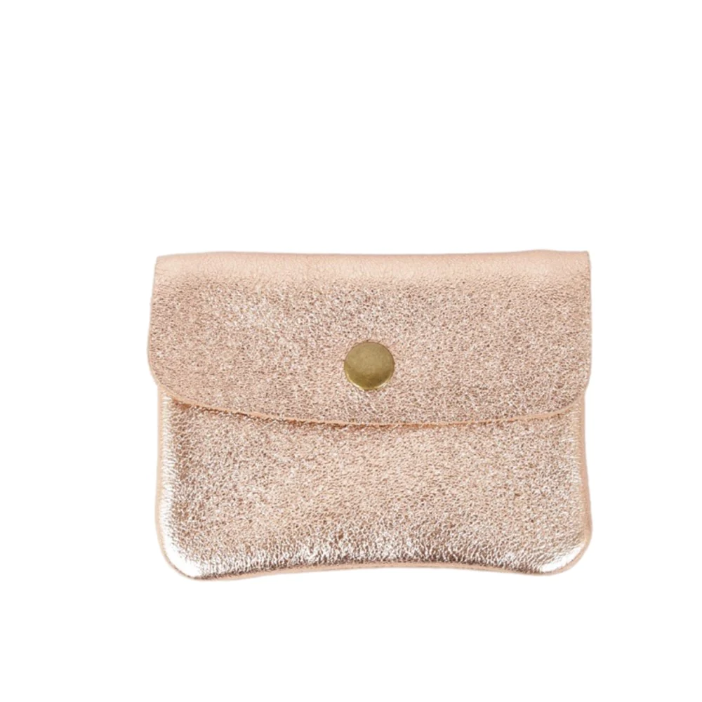 Metallic Coin Purse in Rose by Maison Fanli