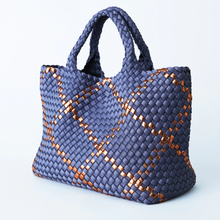 Load image into Gallery viewer, Amsterdam Crossbody Tote in Grey Blue/Copper by Mon Milou
