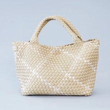 Load image into Gallery viewer, Amsterdam Crossbody Tote in Beige/Gold by Mon Milou
