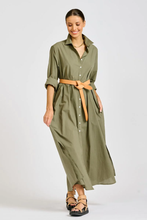 Load image into Gallery viewer, Luna Long  Shirt Dress in Khaki by Shirty
