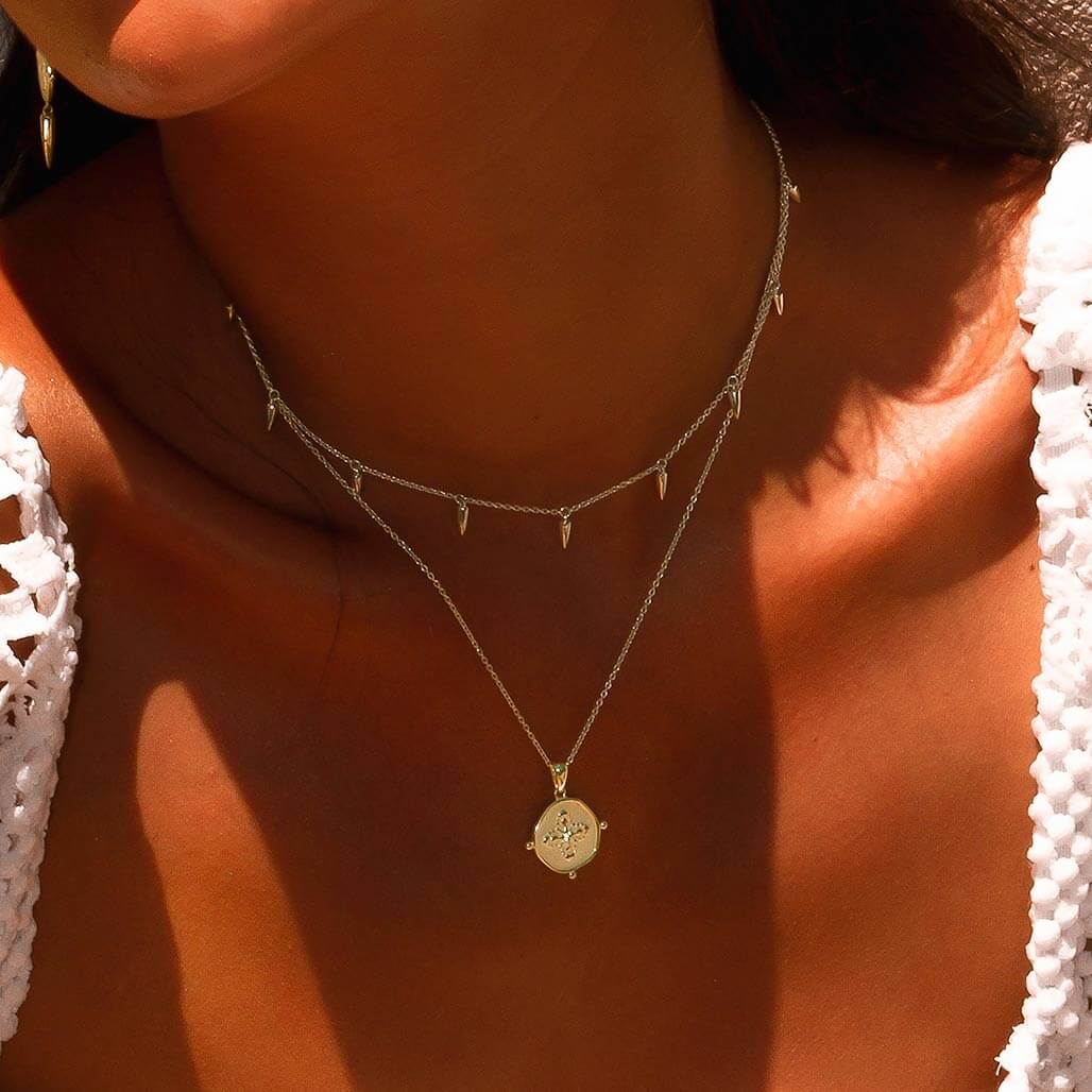 Sahara Medallion Necklace in Gold by Murkani