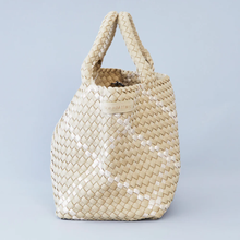 Load image into Gallery viewer, Amsterdam Crossbody Tote in Beige/Gold by Mon Milou
