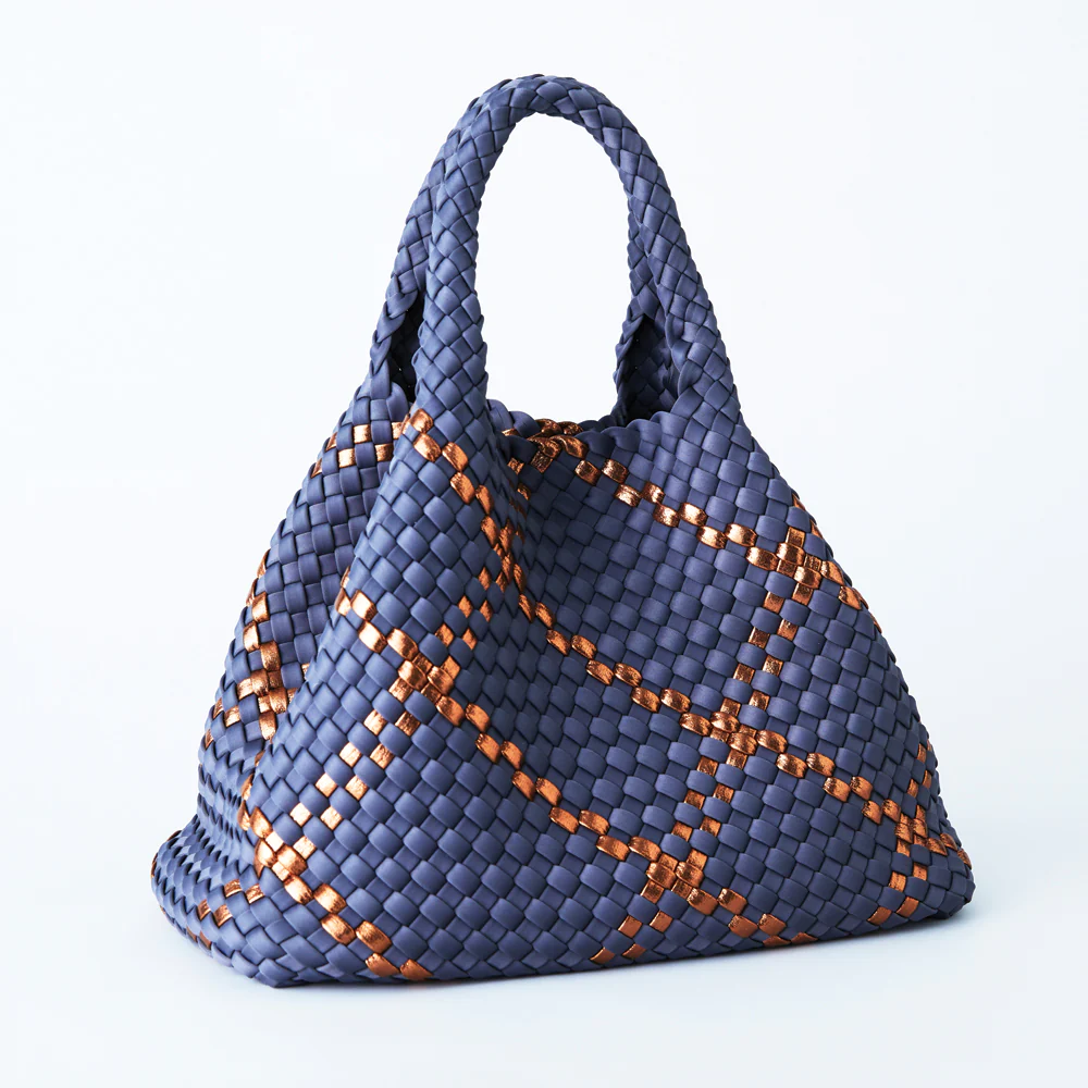 Amsterdam Crossbody Tote in Grey Blue/Copper by Mon Milou