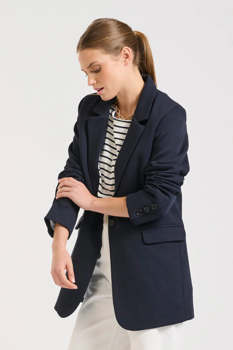 Iris Scuba Blazer in French Navy by Shirty